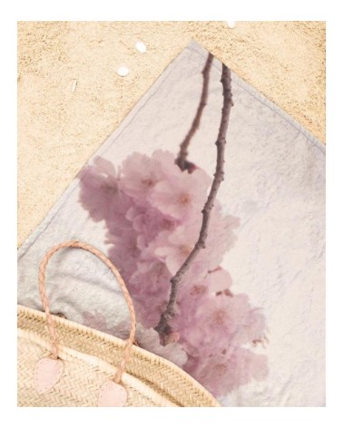 Serviette de plage en éponge-velours en rose 90x180