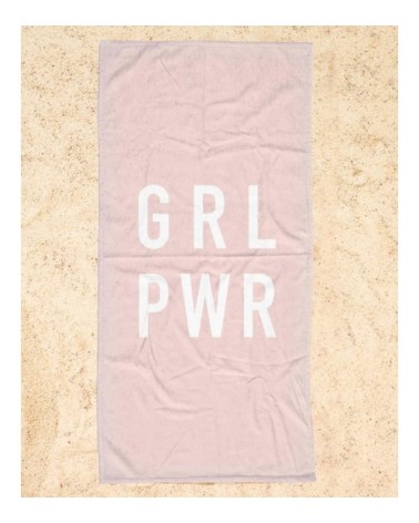 Serviette de plage en éponge-velours en blanc & noir 90x180