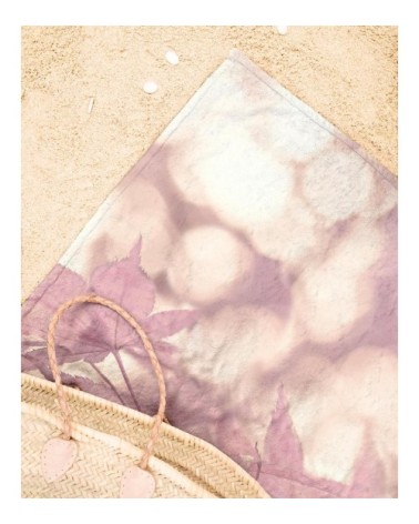 Serviette de plage en éponge-velours en rose 90x180