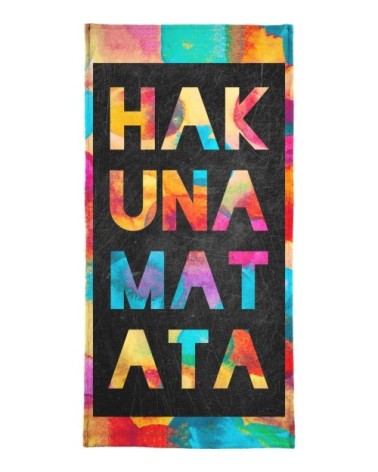 Serviette de plage en éponge-velours en multicolore & noir 90x180