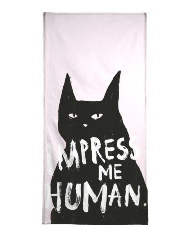 Serviette de plage en éponge-velours en blanc & blanc ivoire 90x180