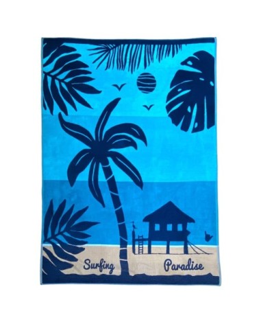 Serviette de plage éponge velours Jacquard Harrington 140x180 400g/m²