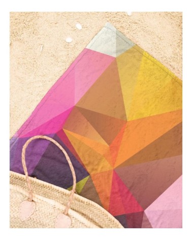 Serviette de plage en éponge-velours en multicolore 90x180