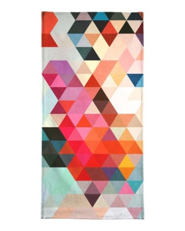 Serviette de plage en éponge-velours en multicolore & rouge 90x180