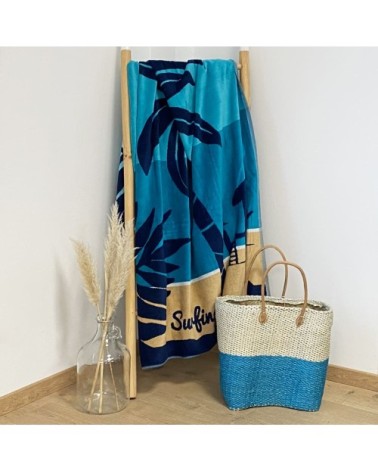 Serviette de plage éponge velours Jacquard Harrington 140x180 400g/m²