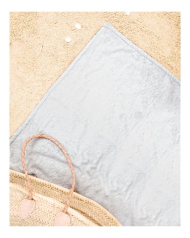 Serviette de plage en éponge-velours en blanc & noir 90x180