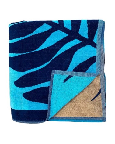Serviette de plage éponge velours Jacquard Harrington 140x180 400g/m²