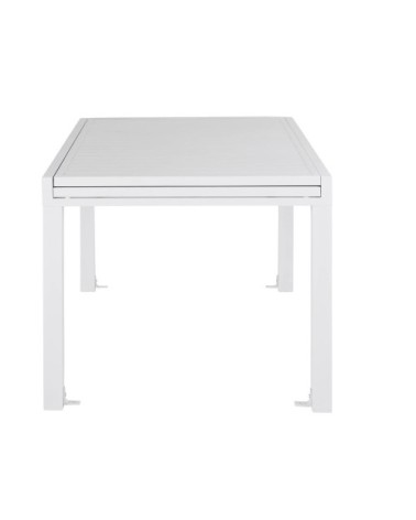 Table de jardin extensible en aluminium blanc 6/12 personnes