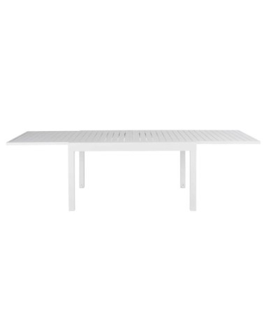 Table de jardin extensible en aluminium blanc 6/12 personnes