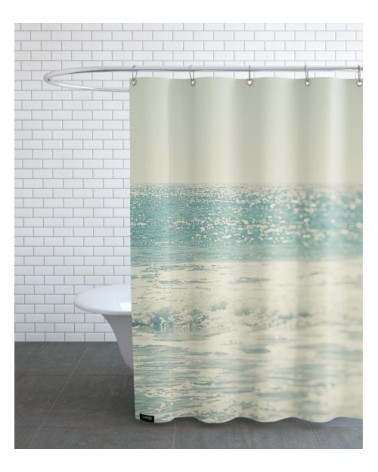 Rideau de douche en polyester en bleu & turquoise 150x200