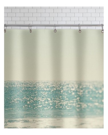 Rideau de douche en polyester en bleu & turquoise 150x200