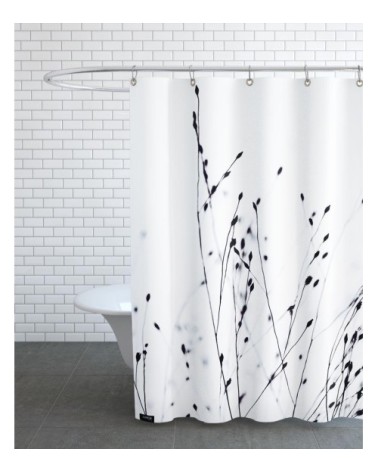 Rideau de douche en polyester en blanc & noir 150x200