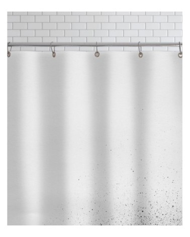 Rideau de douche en polyester en blanc & gris 150x200