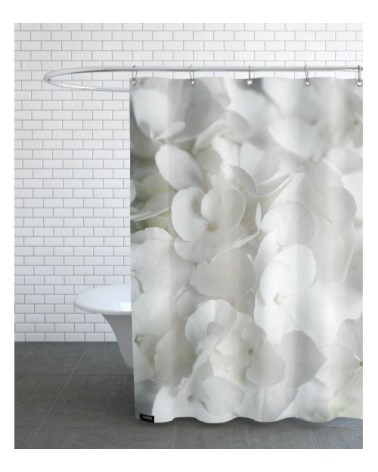 Rideau de douche en polyester en blanc 150x200