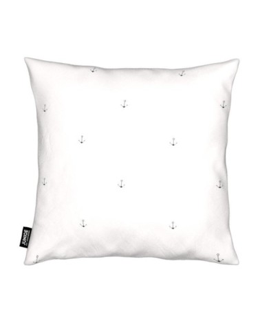 Coussin en microfibre en blanc ivoire & gris 40x40