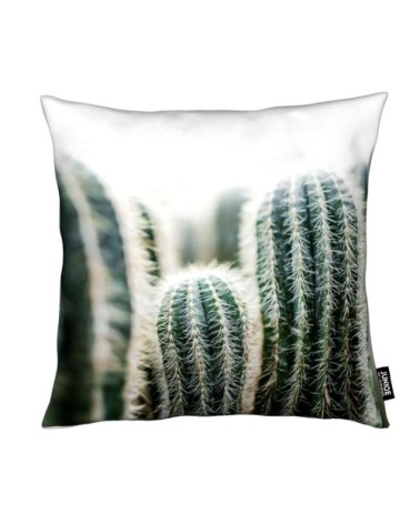 Coussin en microfibre en blanc & vert 40x40