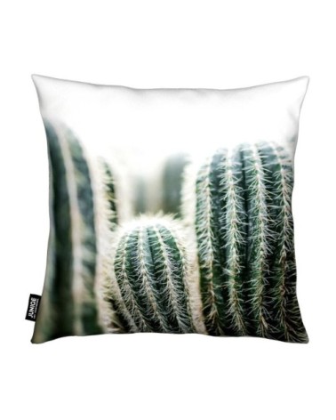 Coussin en microfibre en blanc & vert 40x40