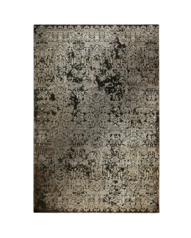 Tapis tissé baroque vintage avec relief marron beige gris 170x120