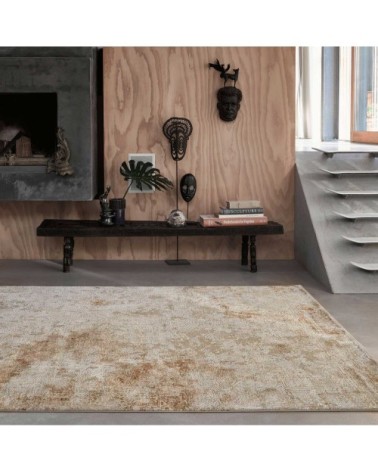 Tapis tissé baroque vintage avec relief beige brique 225x160