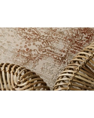 Tapis tissé baroque vintage avec relief beige brique 225x160