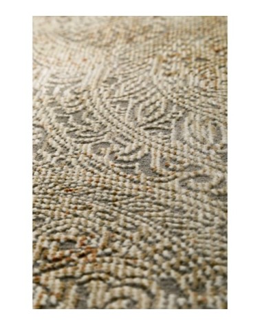 Tapis tissé baroque vintage avec relief gris beige 290x240