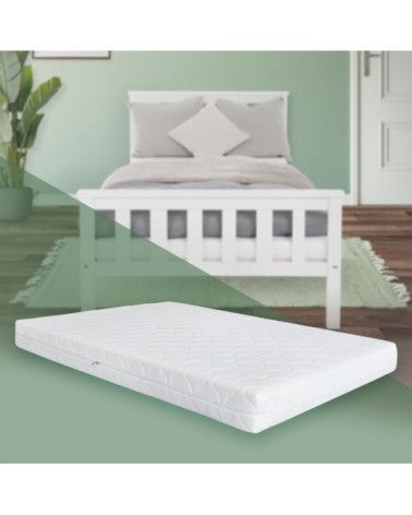 Matelas 200x120x16 cm déhoussable certifié Oeko-Tex 100 housse lavable