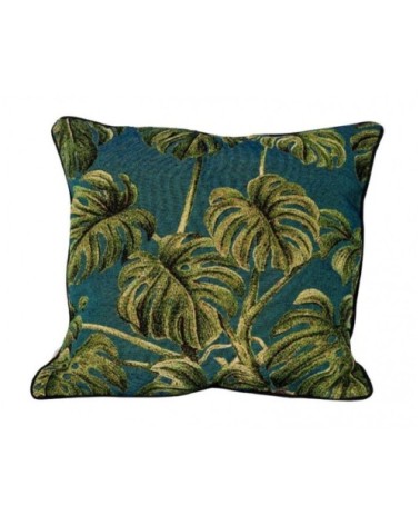 Coussin déco feuille tropicale 45x45