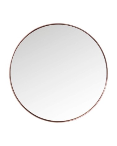 Miroir rond en métal cuivré D100