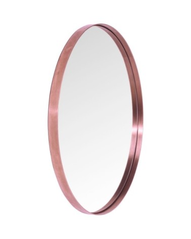 Miroir rond en métal cuivré D100