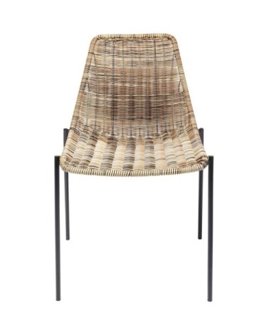 Chaise de jardin marron en polyéthylène et acier