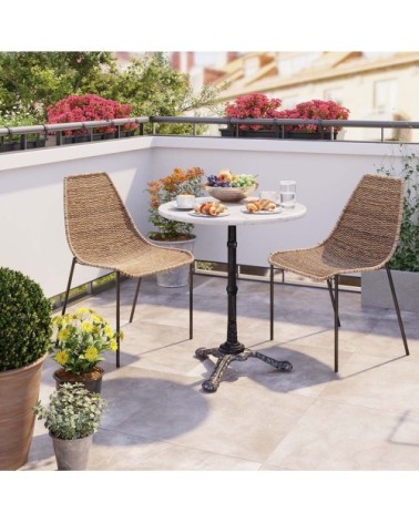 Chaise de jardin marron en polyéthylène et acier