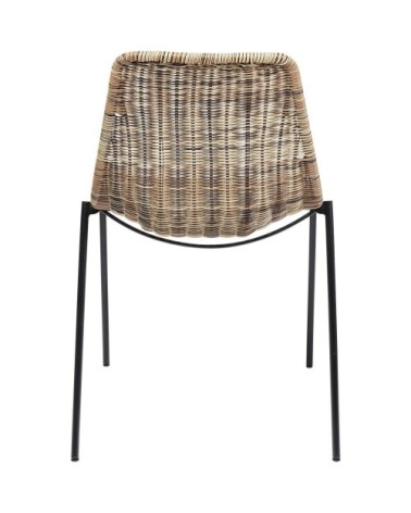 Chaise de jardin marron en polyéthylène et acier