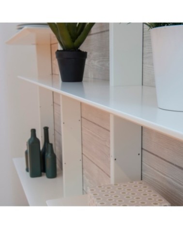 Grande étagère moderne en bois 190x224 blanc