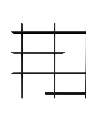 Grande étagère design murale 190x162cm noir