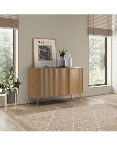Buffet 3 portes effet chêne, largeur 120 cm