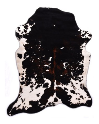 Tapis en peau de vache artificielle noir et blanc 130x170