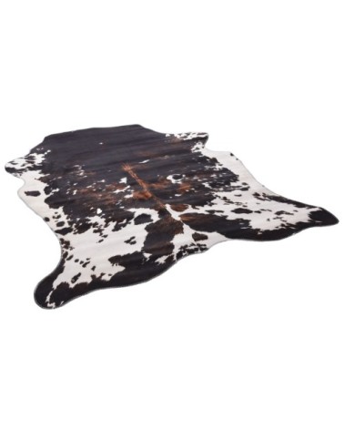 Tapis en peau de vache artificielle noir et blanc 130x170