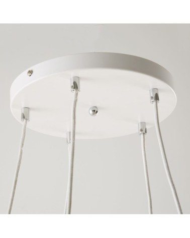 Suspension grappe 5 abat-jours en bambou tressé