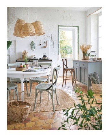 Suspension grappe 5 abat-jours en bambou tressé