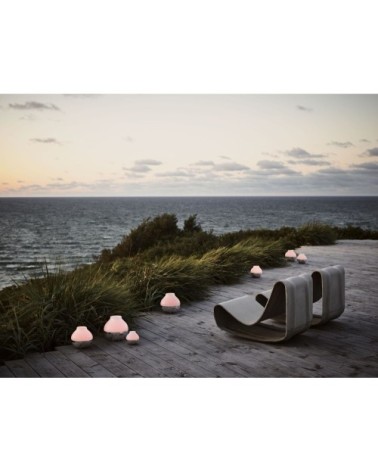 Lanterne lumineuse en verre et acier L