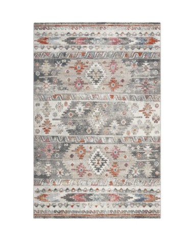 Tapis exterieur plat motif kilim vintage gris 170x120