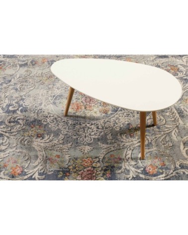 Tapis exterieur plat baroque vintage bleu 150x80