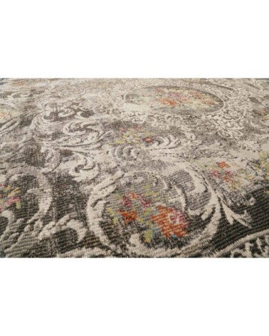 Tapis exterieur plat baroque vintage gris 150x80
