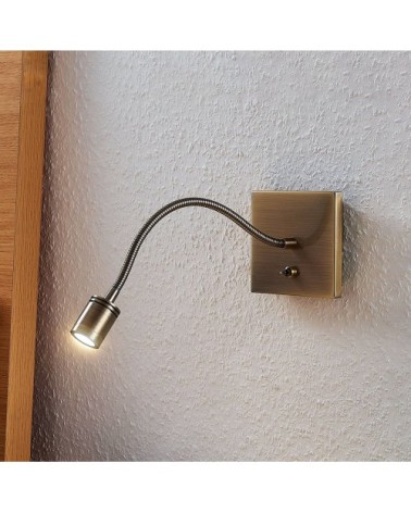 Applique murale led en métal bronze