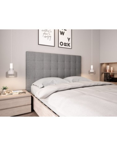 Tête de lit capitonnée en tissu MEGAN -  Gris, Largeur - 140 cm