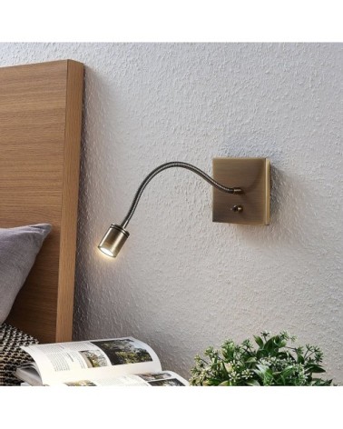 Applique murale led en métal bronze
