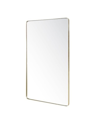 Miroir bords arrondis en métal doré 102x165