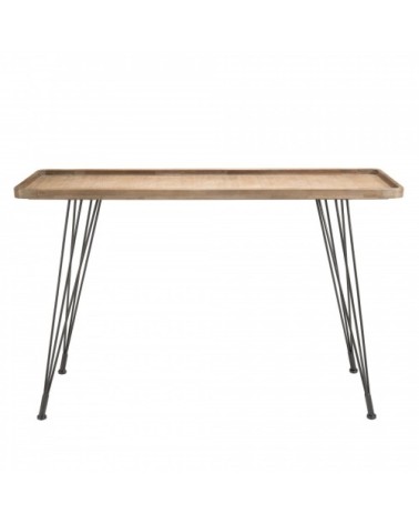 Console cannage pieds métal noir