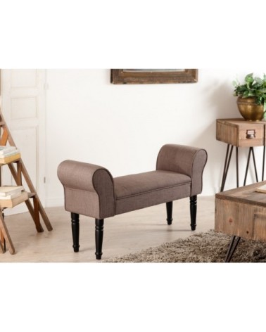 Banc de lit tissu couleur havane
