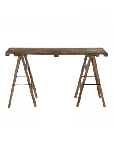Console tréteaux esprit brocante bois recyclé